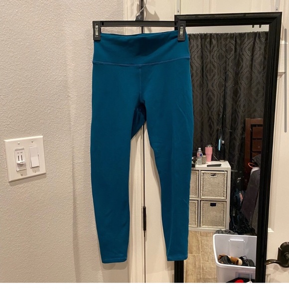 Dark Blue Teal Fabletics Powerhold Highwaisted Legging Small - Picture 1 of 3